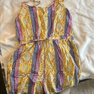 Pink Rose Vintage Floral Romper